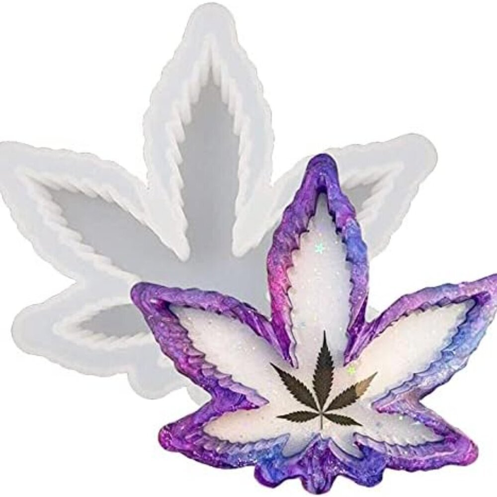Leaf Ashtray Mold for Epoxy Resin, Maple Leaf Ashtray Resin Silicone Mold, Tray